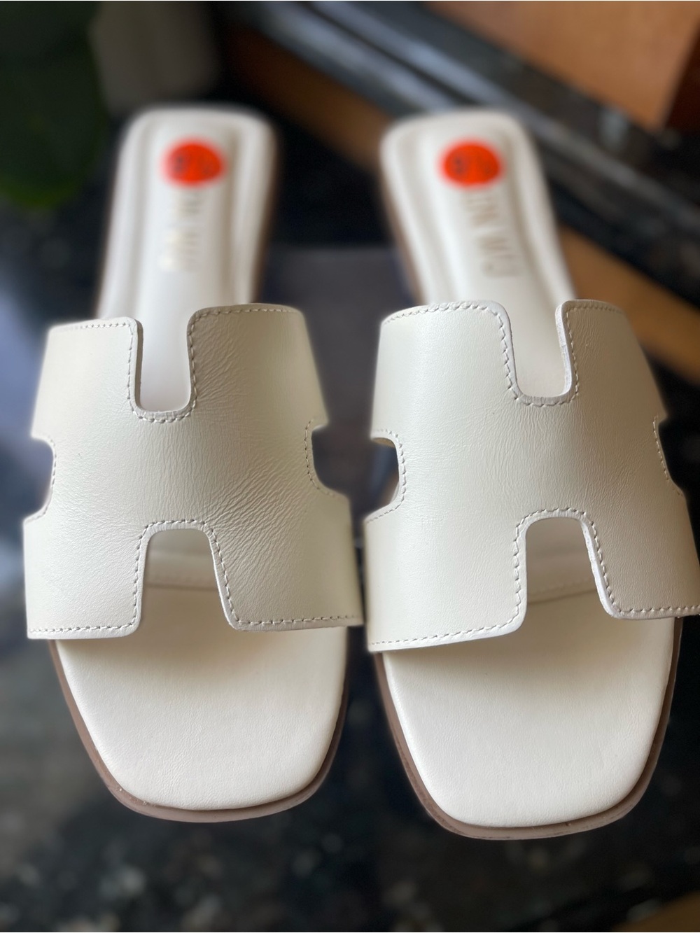 Jason Wu Cream Leather Slide Mules